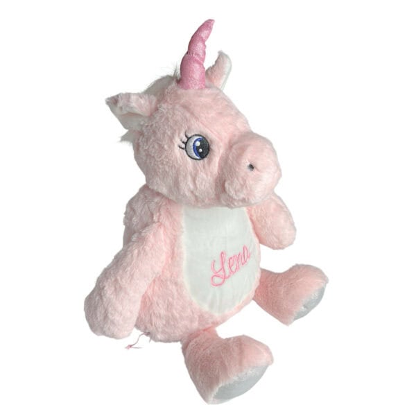 Personalisiertes Stofftier Einhorn sitzend